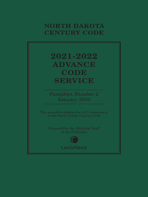 cover image of North Dakota Century Code Annotated Advance Code Service